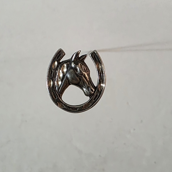 Antique Sterling Silver Hat Pin Equestrian Themed - Picture 1 of 8